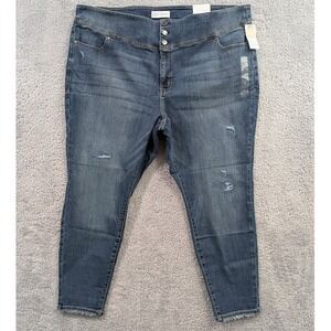 Lane Bryant Jegging Size 28 Wash High-Rise Flex Magic Waistband Distressed NWT